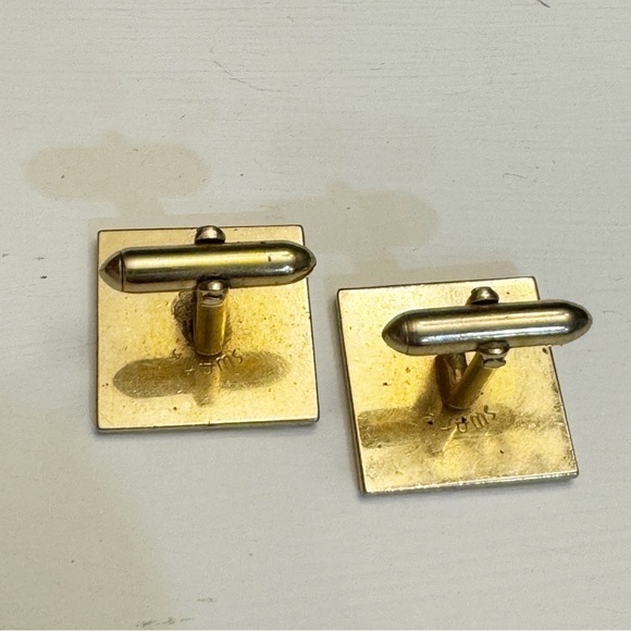 Vintage Swank Cuff Links Mid Formal Wear Soft Gold Tone - Picture 6 of 7